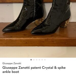 Giuseppe Zanotti patent Crystal & spike ankle boot
